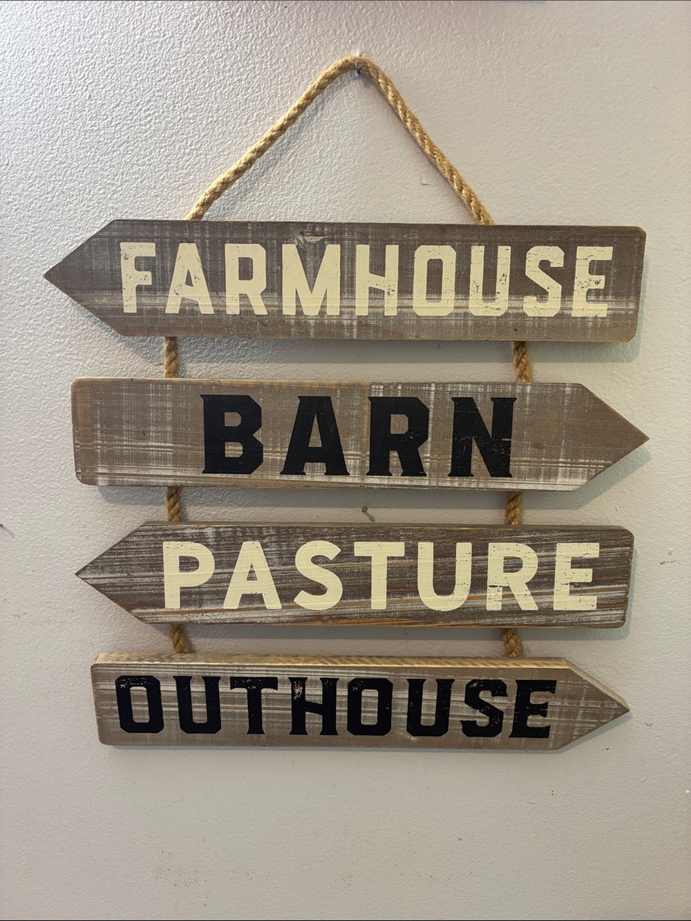 Rustic Farmhouse Barn Pasture Outhouse Wall Sign - Brown